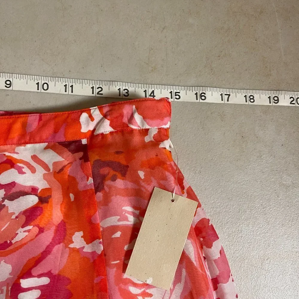 Coldwater Creek Floral Orange Skirt Small NWT